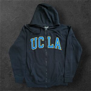 UCLA Bruins Full Zip Hoodie Mens Large Black Blue Gold Embroidered Sweatshirt